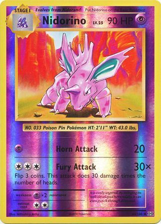 Nidorino 44/108 Reverse Holo Uncommon