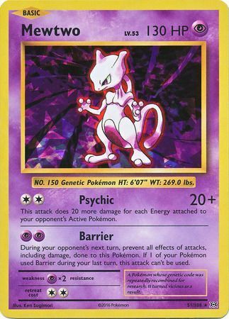Mewtwo 51/108 Shattered Holo Rare