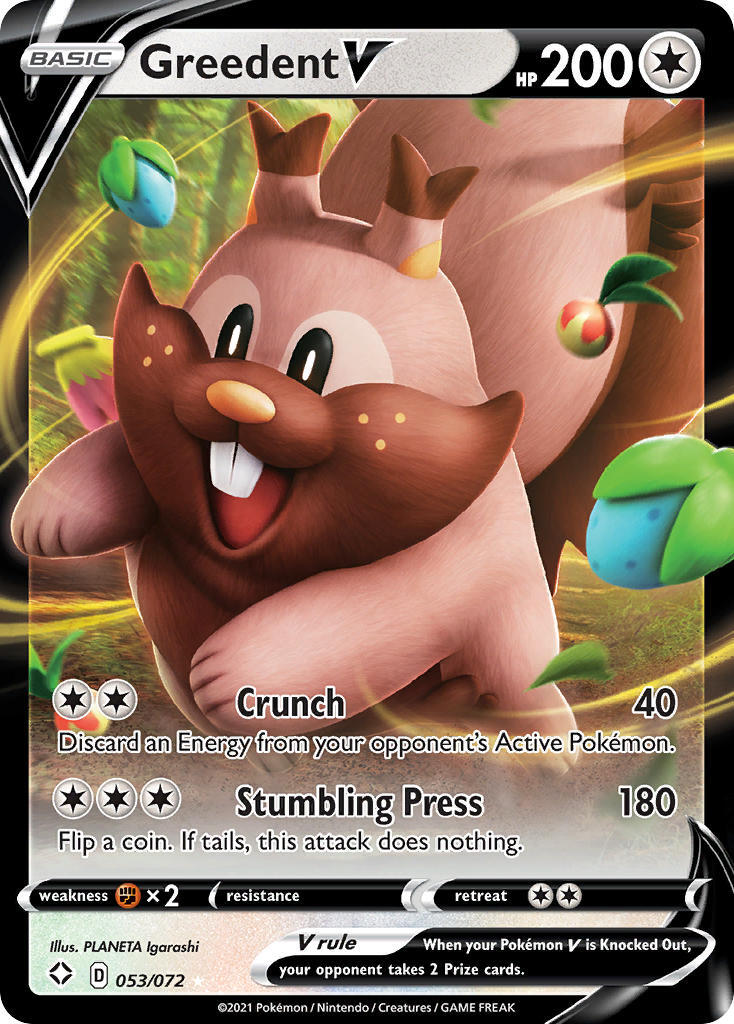 Greedent V 53/72 SWSH Shining Fates Holo Ultra Rare