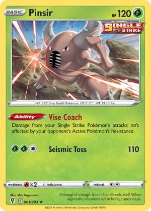 Pinsir 1/203 SWSH Evolving Skies Rare Pokemon Card