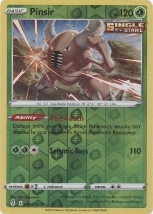 Pinsir 1/203 SWSH Evolving Skies Reverse Holo Rare Pokemon Card