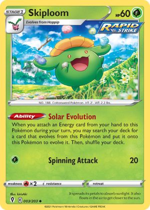 Skiploom 3/203 SWSH Evolving Skies Uncommon Pokemon Card