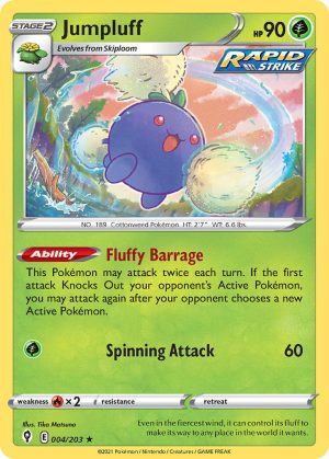 Jumpluff 4/203 SWSH Evolving Skies Holo Rare Pokemon Card