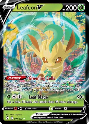 Leafeon V 7/203 SWSH Evolving Skies Holo Ultra Rare Pokemon Card