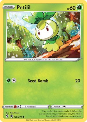 Petilil 9/203 SWSH Evolving Skies Common Pokemon Card