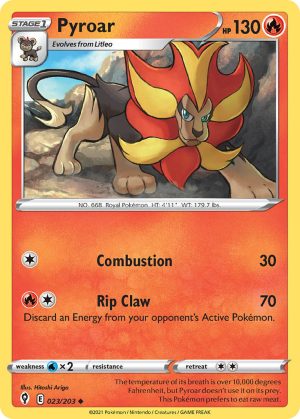 Pyroar 23/203 SWSH Evolving Skies Uncommon Pokemon Card