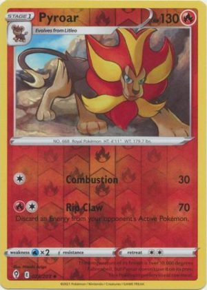 Pyroar 23/203 SWSH Evolving Skies Reverse Holo Uncommon Pokemon Card