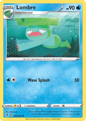 Lombre 33/203 SWSH Evolving Skies Uncommon Pokemon Card