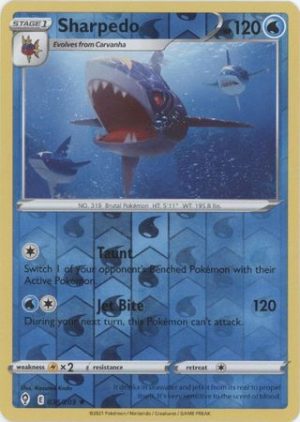 Sharpedo 36/203 SWSH Evolving Skies Reverse Holo Rare Pokemon Card
