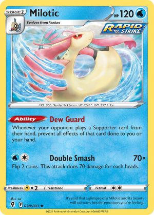 Milotic 38/203 SWSH Evolving Skies Rare Pokemon Card