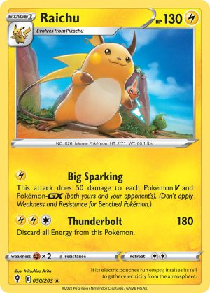 Raichu 50/203 SWSH Evolving Skies Holo Rare Pokemon Card