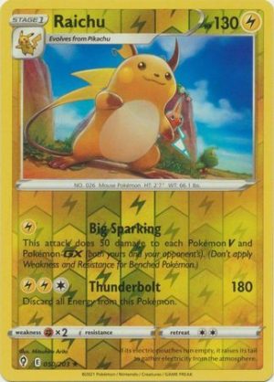 Raichu 50/203 SWSH Evolving Skies Reverse Holo Rare Pokemon Card