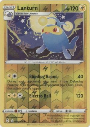 Lanturn 53/203 SWSH Evolving Skies Reverse Holo Uncommon Pokemon Card