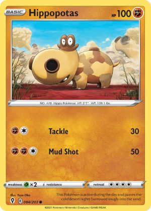Hippopotas 84/203 SWSH Evolving Skies Common Pokemon Card
