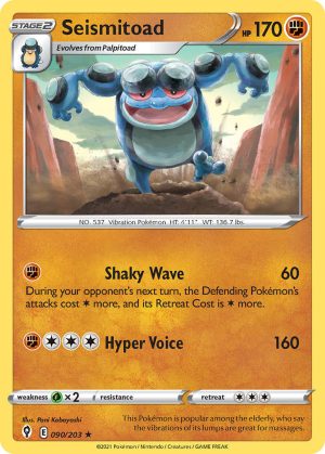 Seismitoad 90/203 SWSH Evolving Skies Rare Pokemon Card