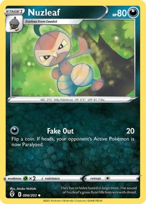 Nuzleaf 96/203 SWSH Evolving Skies Uncommon Pokemon Card