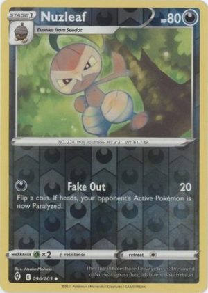 Nuzleaf 96/203 SWSH Evolving Skies Reverse Holo Uncommon Pokemon Card