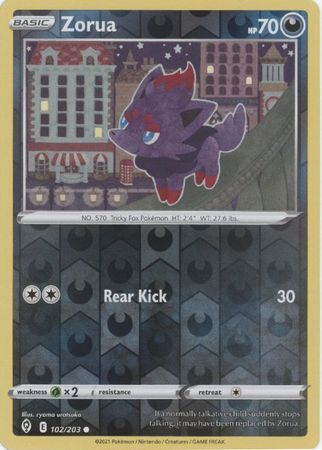 Zorua 102/203 SWSH Evolving Skies Reverse Holo Common Pokemon Card