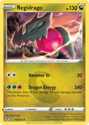 Regidrago 124/203 SWSH Evolving Skies Holo Rare Pokemon Card