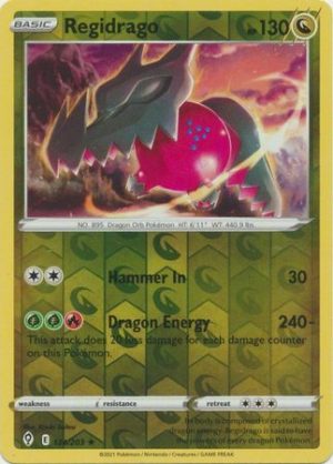 Regidrago 124/203 SWSH Evolving Skies Reverse Holo Rare Pokemon Card