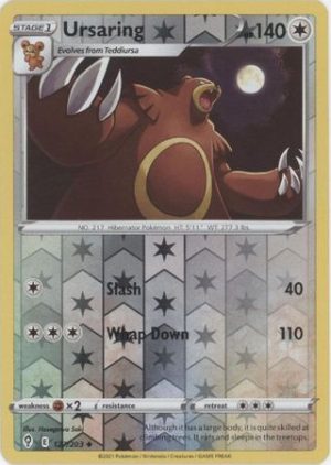 Ursaring 127/203 SWSH Evolving Skies Reverse Holo Uncommon Pokemon Card
