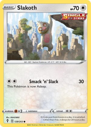 Slakoth 129/203 SWSH Evolving Skies Common Pokemon Card