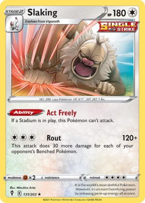 Slaking 131/203 SWSH Evolving Skies Holo Rare Pokemon Card