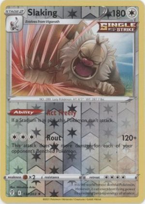 Slaking 131/203 SWSH Evolving Skies Reverse Holo Rare Pokemon Card