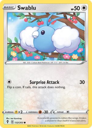 Swablu 132/203 SWSH Evolving Skies Common Pokemon Card