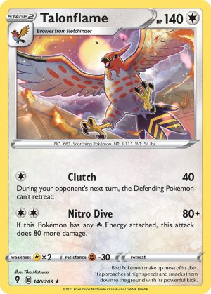 Talonflame 140/203 SWSH Evolving Skies Rare Pokemon Card