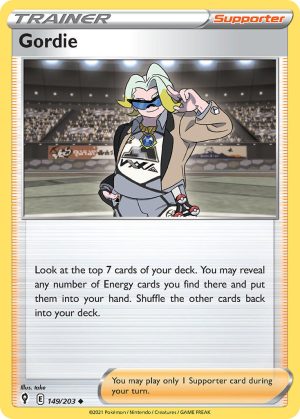 Gordie 149/203 SWSH Evolving Skies Uncommon Trainer Pokemon Card