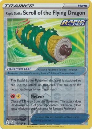 Rapid Strike Scroll of the Flying Dragon 153/203 SWSH Evolving Skies Reverse Holo Uncommon Trainer Pokemon Card