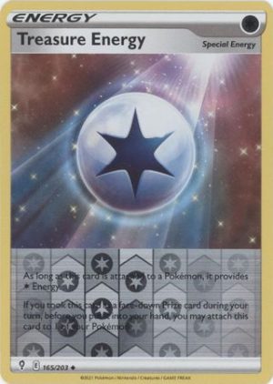 Treasure Energy 165/203 SWSH Evolving Skies Reverse Holo Uncommon Trainer Pokemon Card
