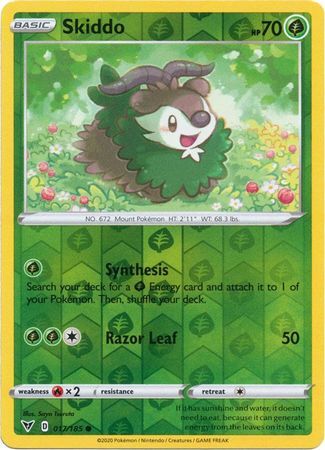 Skiddo 17/185 Vivid Voltage Reverse Holo Common Pokemon Card