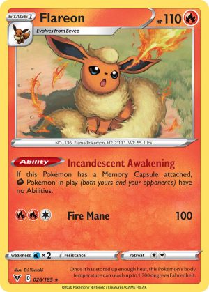 Flareon 26/185 Vivid Voltage Rare Pokemon Card
