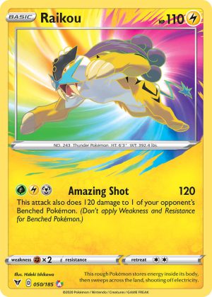 Raikou 50/185 Vivid Voltage Amazing Rare Pokemon Card