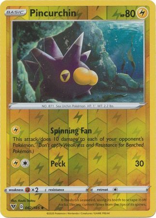 Pinchurchin 62/185 Vivid Voltage Reverse Holo Uncommon Pokemon Card