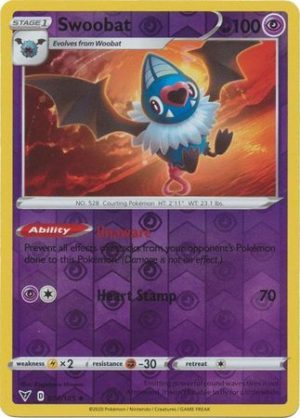 Swoobat 74/185 Vivid Voltage Reverse Holo Uncommon Pokemon Card