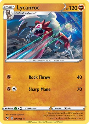 Lycanroc 95/185 Vivid Voltage Rare Pokemon Card