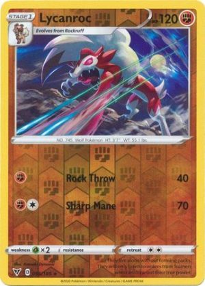 Lycanroc 95/185 Vivid Voltage Reverse Holo Rare Pokemon Card