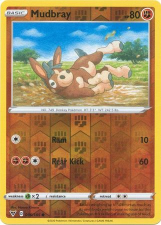 Mudbray 96/185 Vivid Voltage Reverse Holo Common Pokemon Card