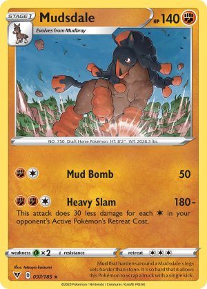 Mudsdale 97/185 Vivid Voltage Rare Pokemon Card