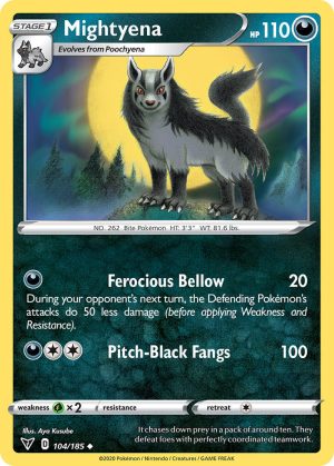 Mightyena 104/185 Vivid Voltage Uncommon Pokemon Card