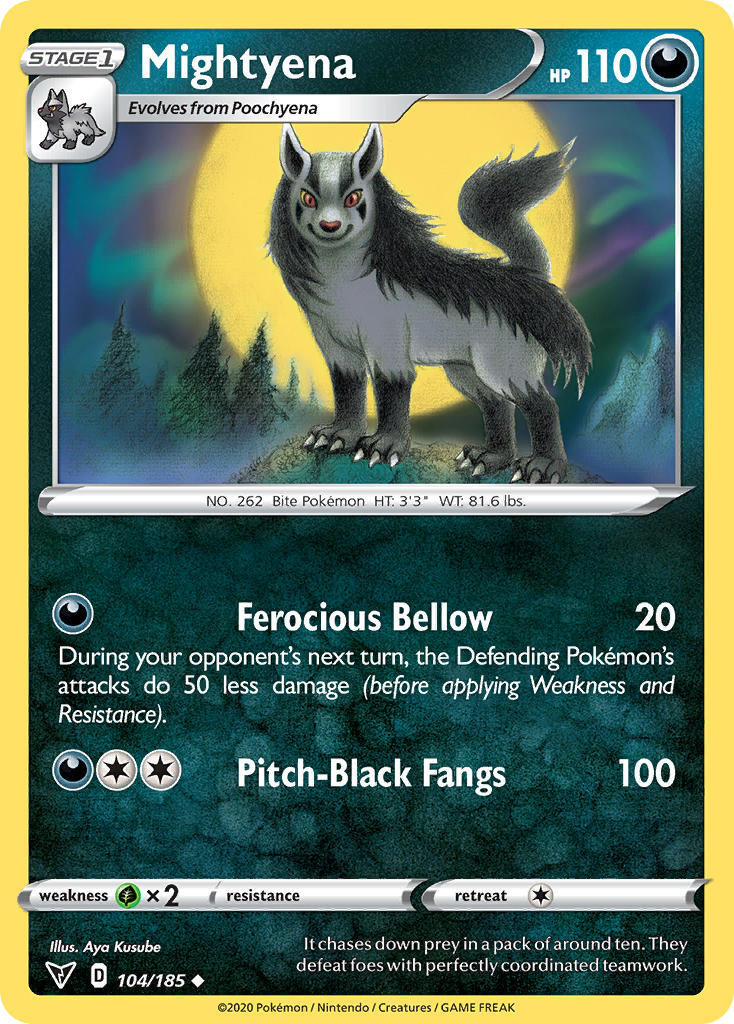 Mightyena 104/185 Vivid Voltage Uncommon Pokemon Card