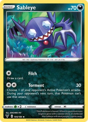 Sableye 105/185 Vivid Voltage Uncommon Pokemon Card