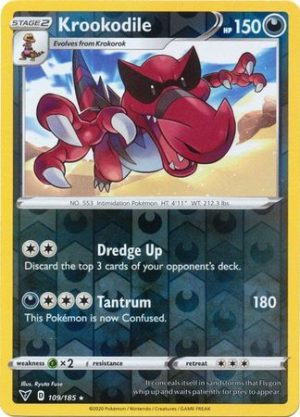 Krookodile 109/185 Vivid Voltage Reverse Holo Rare Pokemon Card