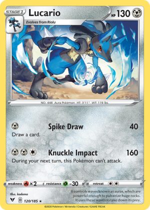 Lucario 120/185 Vivid Voltage Rare Pokemon Card