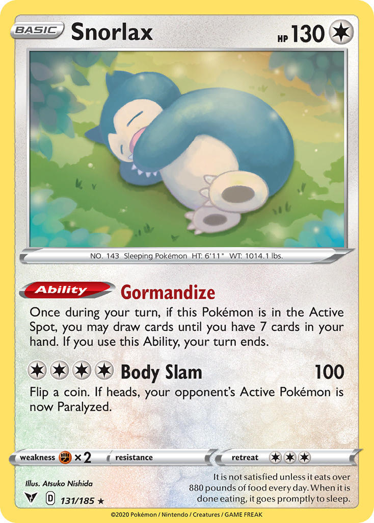 Snorlax 131/185 SWSH Vivid Voltage Holo Rare Pokemon Card | Gogi Collectables Snorlax 131/185 SWSH Vivid Voltage Holo Rare Pokemon Card | Gogi Collectables