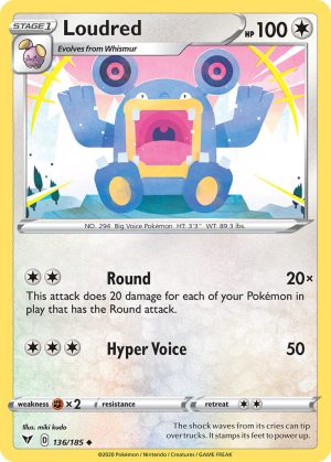 Loudred 136/185 Vivid Voltage Uncommon Pokemon Card