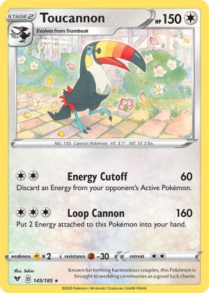 Toucannon 145/185 Vivid Voltage Rare Pokemon Card